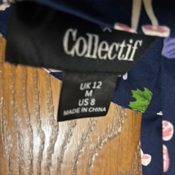 NWT Modcloth x Collectif Navy Floral Bunny Swing Dress US 8 UK 12 - Picture 3 of 5